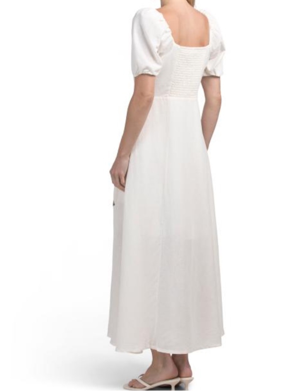 Cynthia ROWLEY White Floral Maxi Dress with Pink Rose Print - Picture 2 of 2